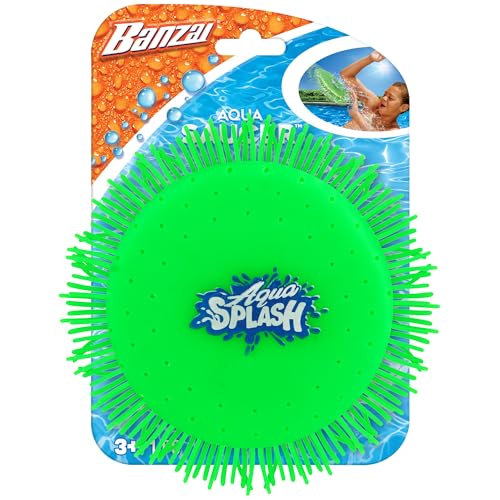 Banzai Green Aqua Saucer Pool Toy 5" Disk (Soak It and Throw It) - Image 1