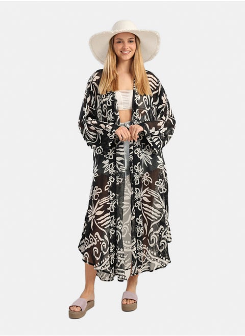 Black & White Chiffon Kimono