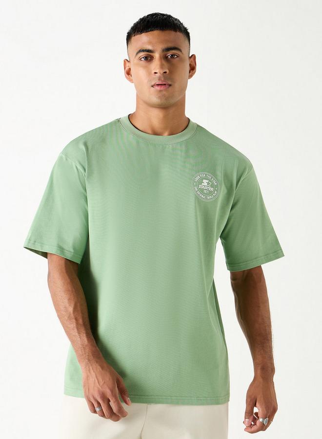 Starter Logo Print Crew Neck T-shirt with Short Sleeves - Image 3