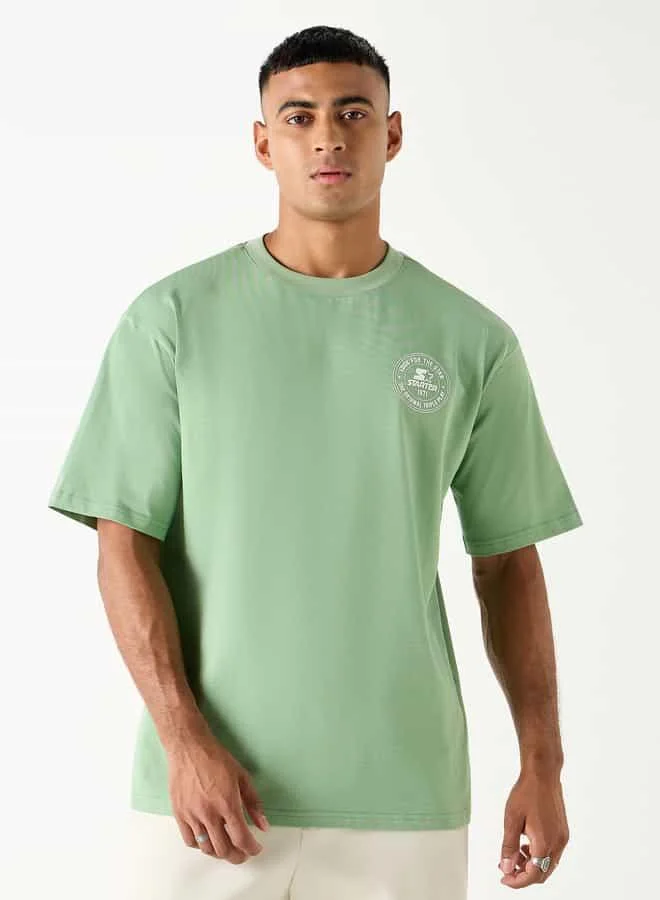 STARTER Starter Logo Print Crew Neck T-shirt with Short Sleeves