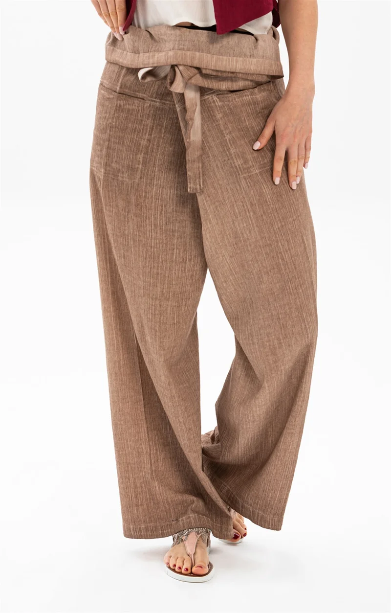 Eliş Şile Bezi Unisex Şile Bezi Balıkçı Pantolon Toprak Tprk