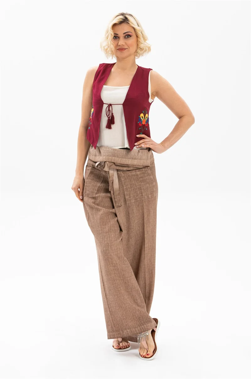 Eliş Şile Bezi Unisex Şile Bezi Balıkçı Pantolon Toprak Tprk