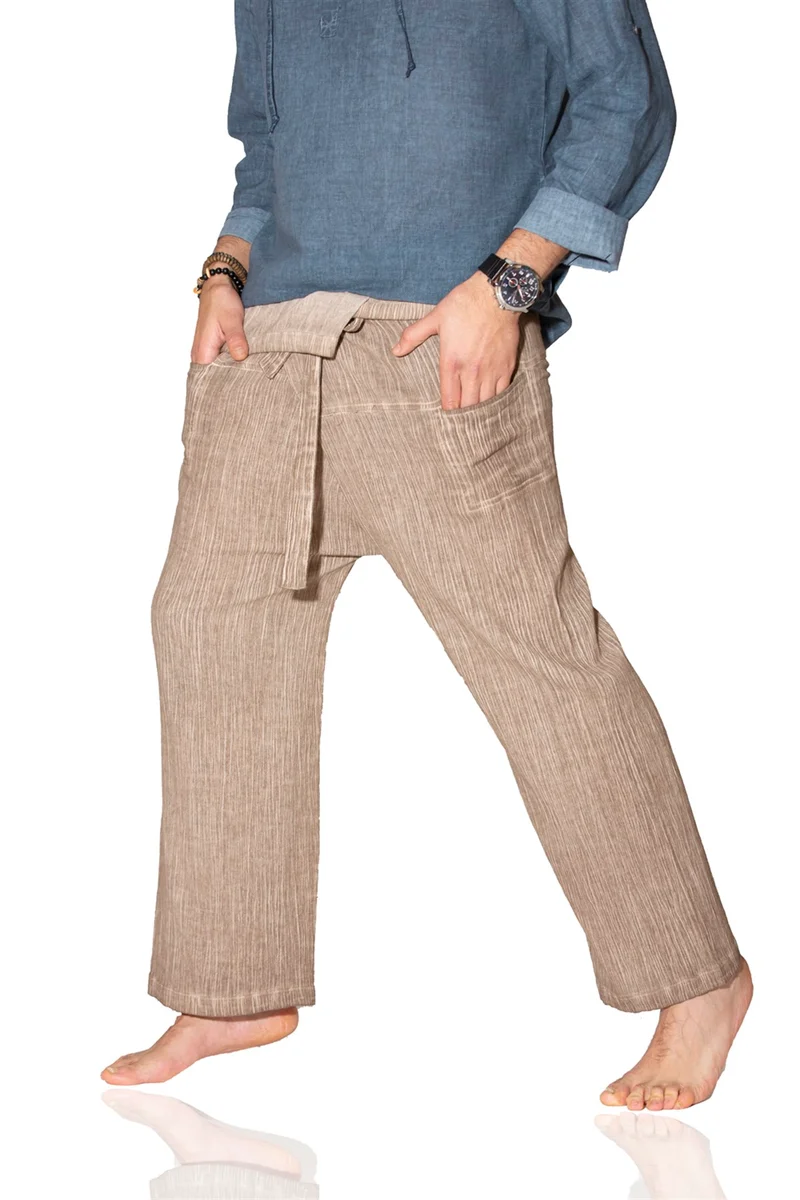 Eliş Şile Bezi Unisex Şile Bezi Balıkçı Pantolon Toprak Tprk