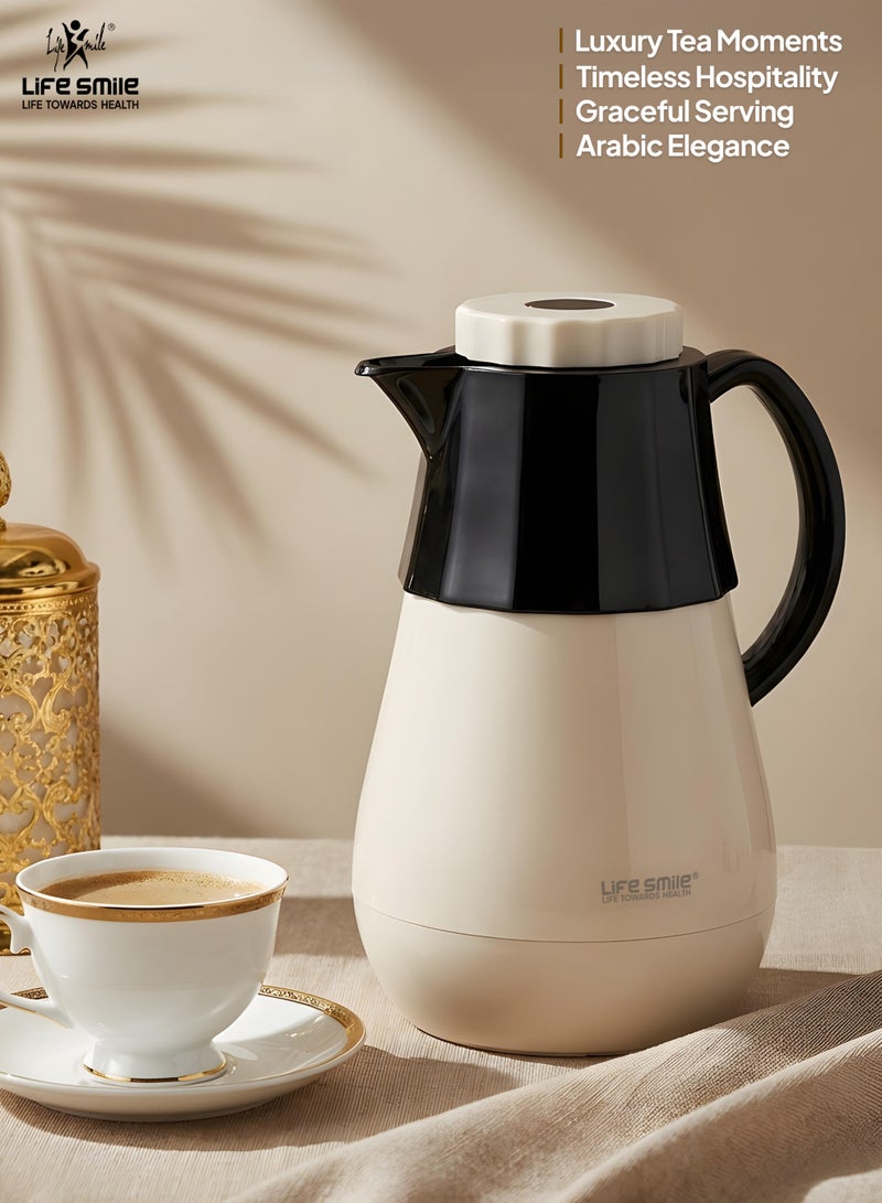 Life Smile فلاسك فراغي متميز Life Smile سعة 1 لتر – تحكم قفل دفع، مقاوم للتسرب وتصميم صديق للبيئة - Image 5