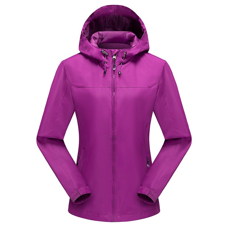Qi Ta Men's Outdoor Waterproof Breathable Windbreaker Jacket Unisex Couple Style All-Season Hiking Shell - Image 1