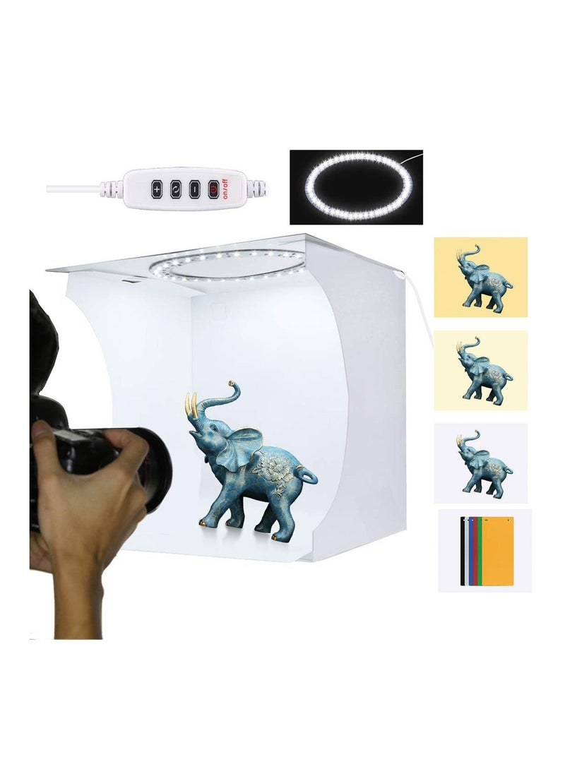 Dimmable LED Light Photo Studio Box with White/Warm/Soft Lighting, Highlight Portable Studio Set Small Photo Props Equipment  for Small Items Like Jewelry - Image 1