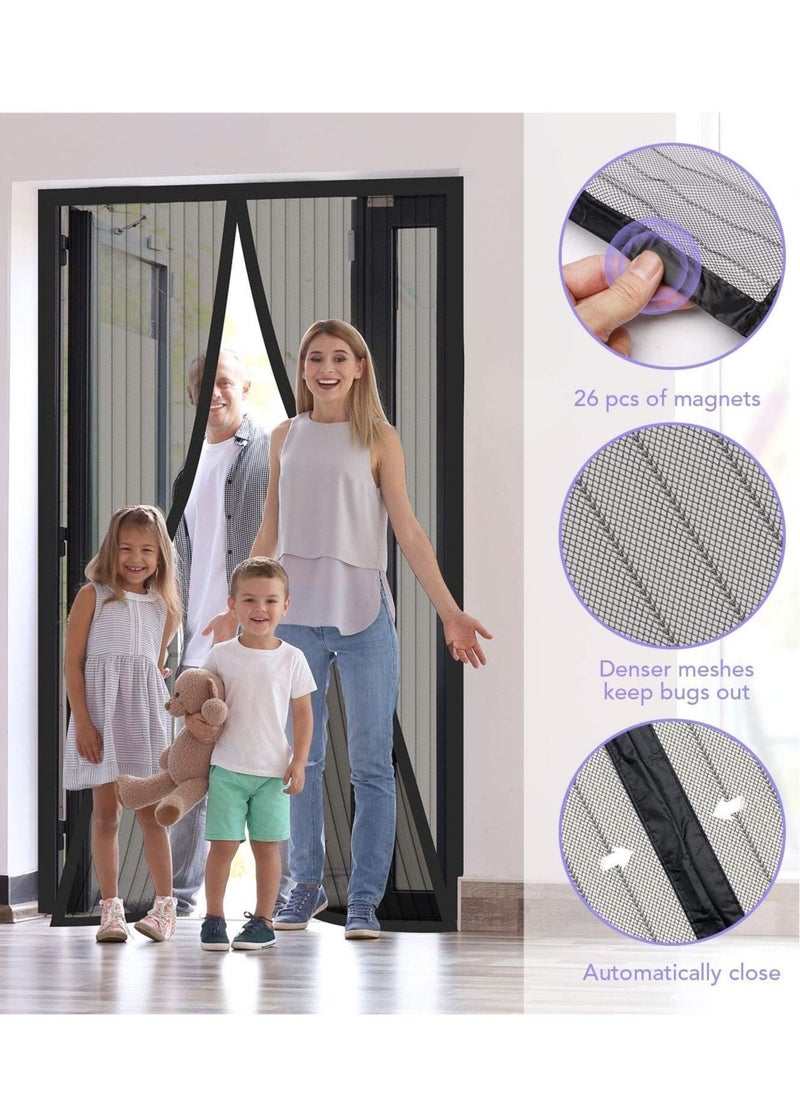 KASTWAVE Black Magnetic Fly Screen Door 100 x 210cm Fly Insect Screen Door Magnetic Keeps Mosquitoes Insects Bugs Out  - Image 5