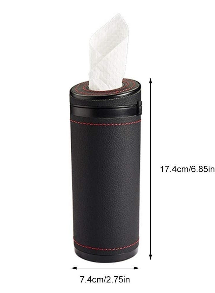 Hugifts Cylindrical Car Tissue Box Holder Case - Image 2