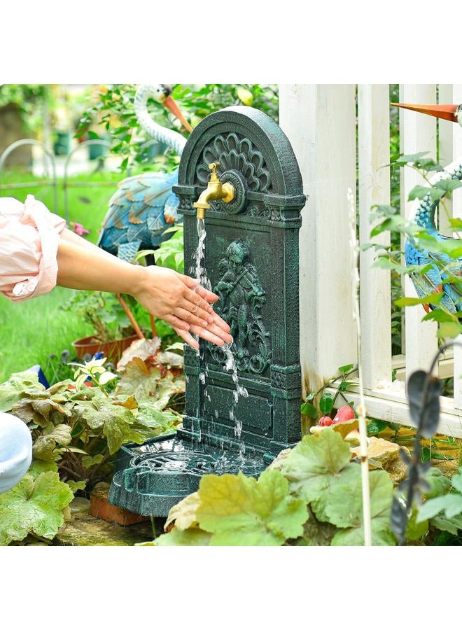 Sungmor Cast Iron Outdoor Water Column with Faucet, Freestanding Decorative Water Fountain Yard Hydrant Water Tap, Retro Water Faucet for Garden Farm Backyard Irrigation Washing - Image 3