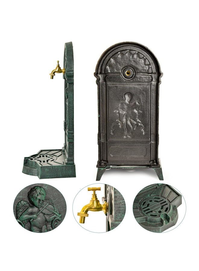 Sungmor Cast Iron Outdoor Water Column with Faucet, Freestanding Decorative Water Fountain Yard Hydrant Water Tap, Retro Water Faucet for Garden Farm Backyard Irrigation Washing - Image 5