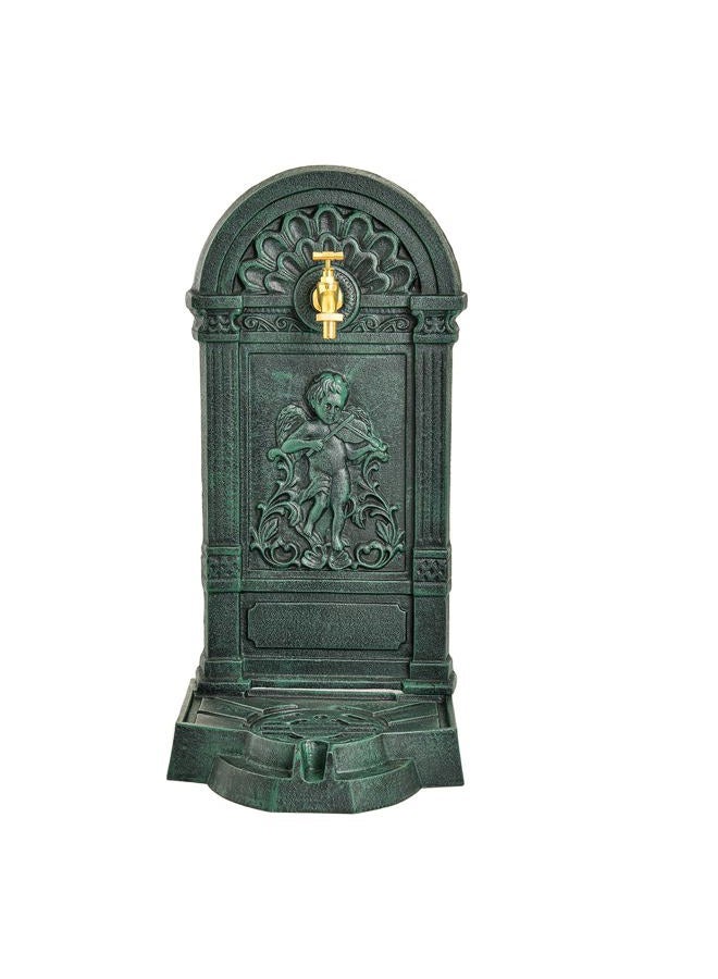 Sungmor Cast Iron Outdoor Water Column with Faucet, Freestanding Decorative Water Fountain Yard Hydrant Water Tap, Retro Water Faucet for Garden Farm Backyard Irrigation Washing - Image 1