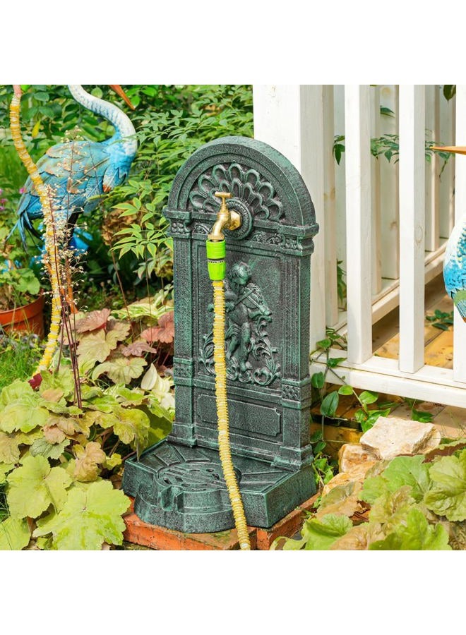 Sungmor Cast Iron Outdoor Water Column with Faucet, Freestanding Decorative Water Fountain Yard Hydrant Water Tap, Retro Water Faucet for Garden Farm Backyard Irrigation Washing - Image 2