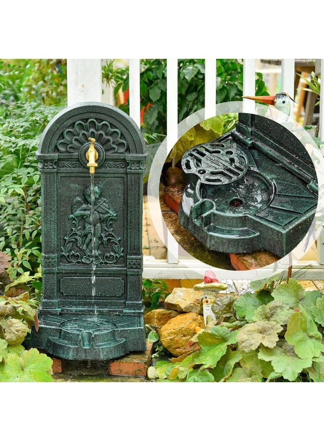 Sungmor Cast Iron Outdoor Water Column with Faucet, Freestanding Decorative Water Fountain Yard Hydrant Water Tap, Retro Water Faucet for Garden Farm Backyard Irrigation Washing - Image 4