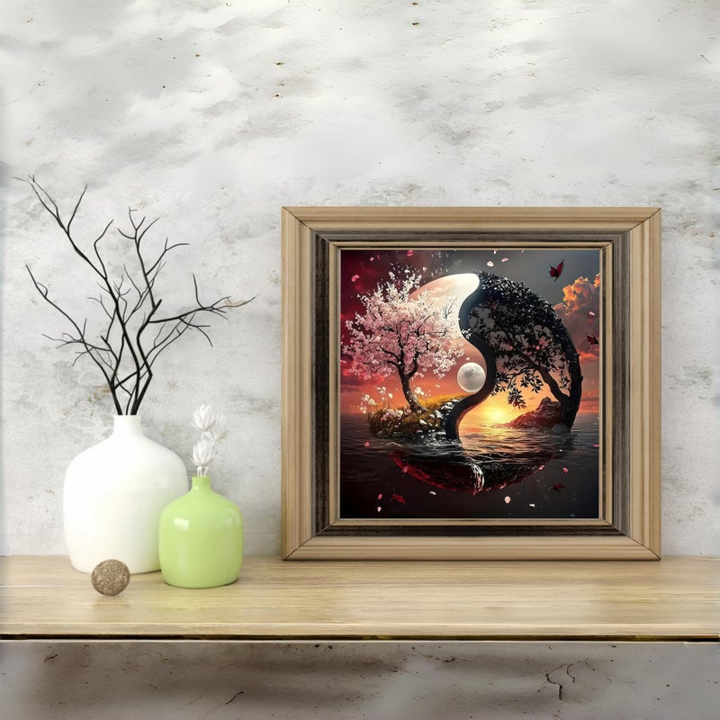 Acelii 5D Diamond Art Kits for Adults Beginners,Tai Chi Tree DIY Full Round Drill Diamond Painting Kits, Paint by Diamonds Dots Gem Art Easy,Home Wall Decor 14X14 Inch - Image 2