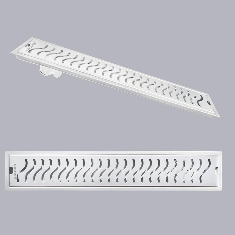 ARQUIN 304 Grade Stainless Steel Shower Water Drain Channel Waste Water Floor Drain with Cockroach Trap Side Hole18X4 inch - Image 2