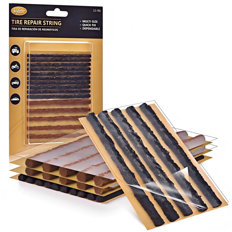 Wykodra Tire Plugs, Vulcanizing Tire Patches Fix a Flat Tire, Standard Heavy Duty Tire Plug, Repair Tubeless Off-Road Tires for Car, RV, SUV, Truck, Motorcycle, Tractor, Mower, Wheelbarrow [Multi-Size: 25Pcs] - Image 1