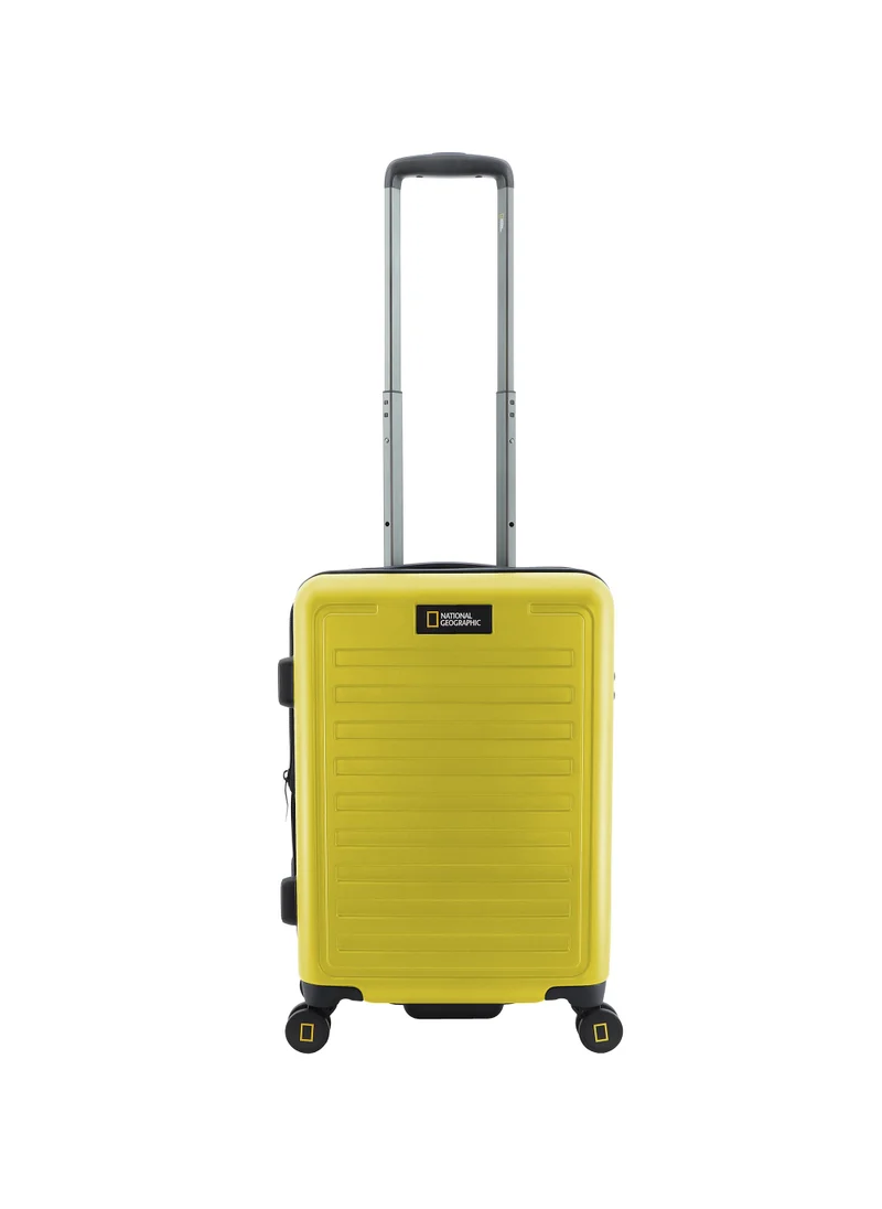 NATIONAL GEOGRAPHIC National Geographic Cruise 100% PC Hardshell Carry-On Small Cabin Business Suitcase Yellow, Durable Lightweight  TSA Combination Lock Travel Luggage, 4 Quite Spinner Wheel Trolley Bag (20 Inch).