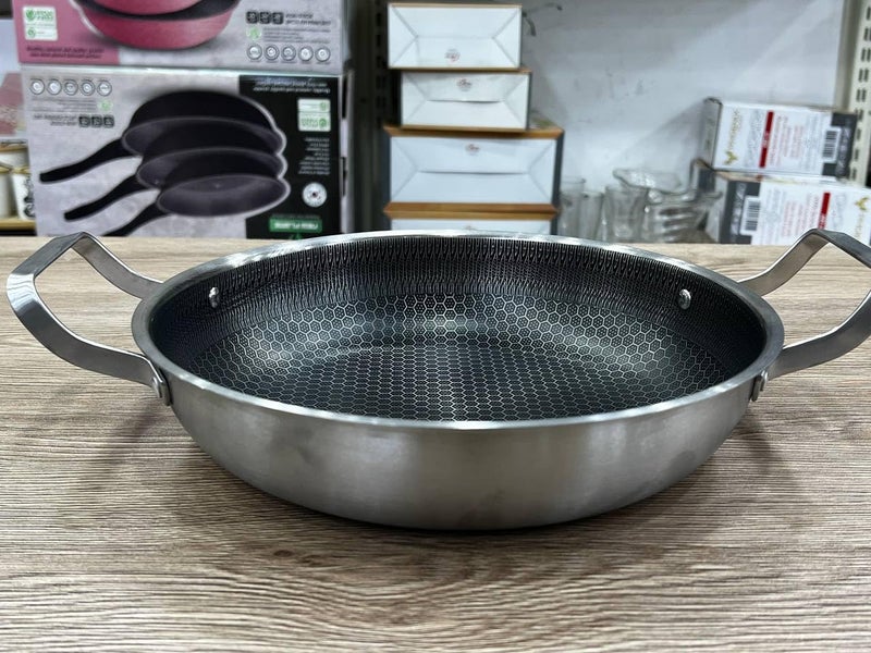 Non-Stick Pan with Double Handles, 28 cm, Textured Surface - Image 2