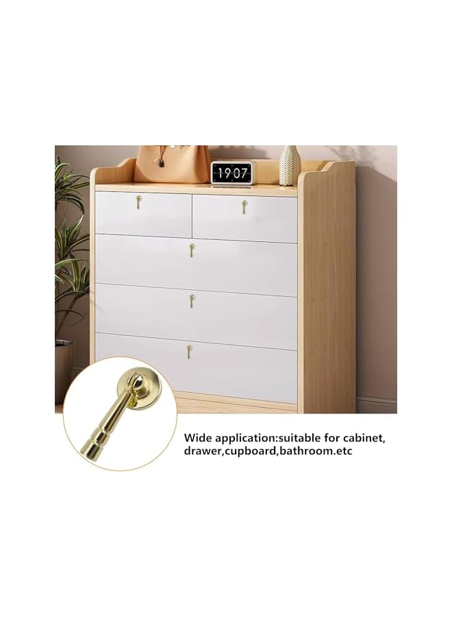 The Bros Gold Kitchen Drawer Knob,4pcs Brushed Gold Tear Drop Dresser Door Knobs Golden Bamboo Pull Single Hole Handle with Mounting Screws for Wardrobe Cupboard Closets - Image 3