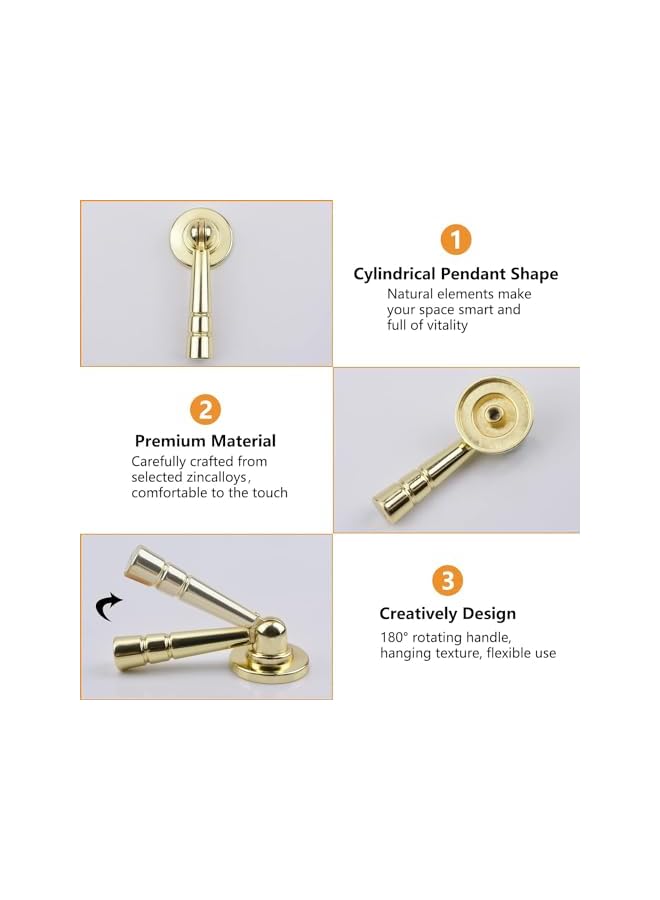 The Bros Gold Kitchen Drawer Knob,4pcs Brushed Gold Tear Drop Dresser Door Knobs Golden Bamboo Pull Single Hole Handle with Mounting Screws for Wardrobe Cupboard Closets - Image 4