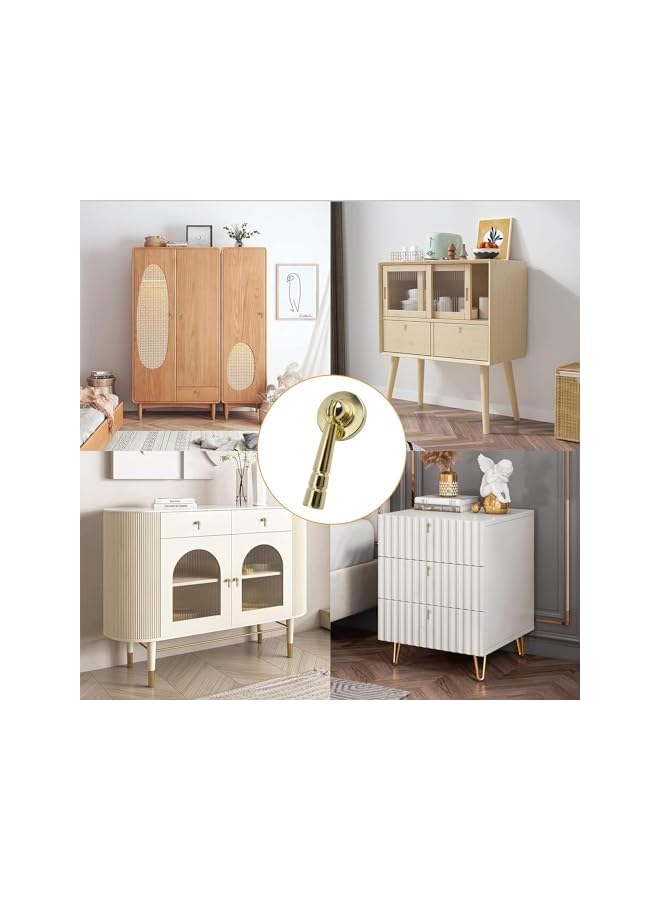 The Bros Gold Kitchen Drawer Knob,4pcs Brushed Gold Tear Drop Dresser Door Knobs Golden Bamboo Pull Single Hole Handle with Mounting Screws for Wardrobe Cupboard Closets - Image 2