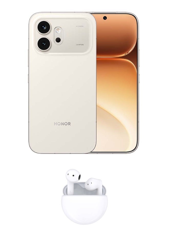 هونور 600 5G مزدوج الشريحة 8 جيجابايت رام 256 جيجابايت ذهبي أبيض مع سماعات أذن X7e مجانية وغطاء خلفي (قد يختلف لون الهدايا) - Image 1