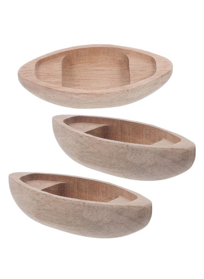 Yardenfun 3pcs Miniature Wooden Canoe Models Unique Kayak Ornament for Nautical Home Decor Elegant Tabletop Decoration for Micro Landscapes and Dollhouses - Image 1