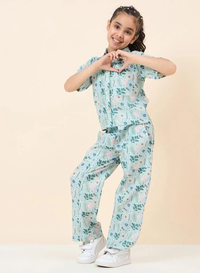Stylo Bug Stylo Bug All Over Print Shirt and Casual Pants Set