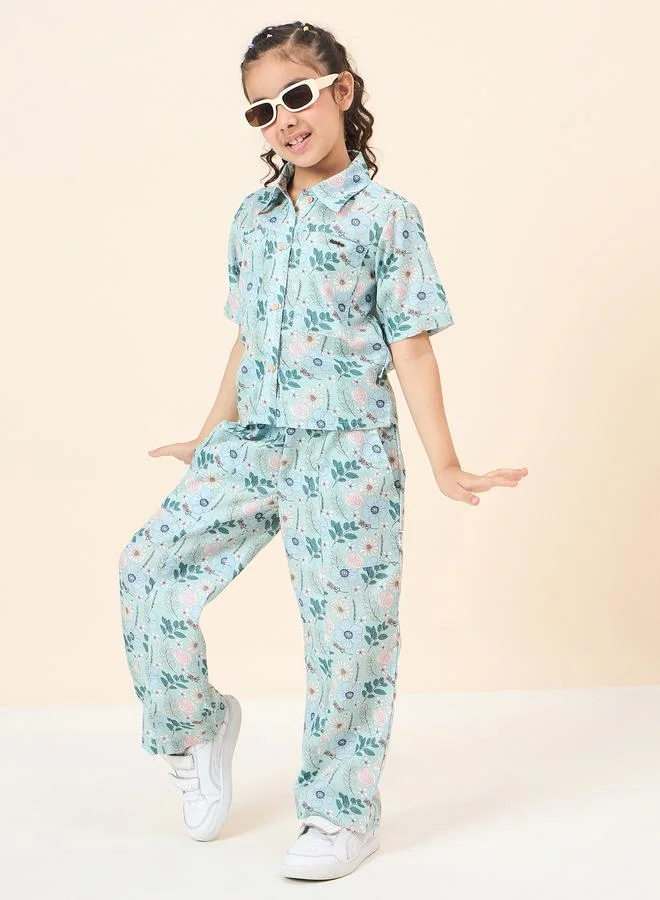 Stylo Bug Stylo Bug All Over Print Shirt and Casual Pants Set