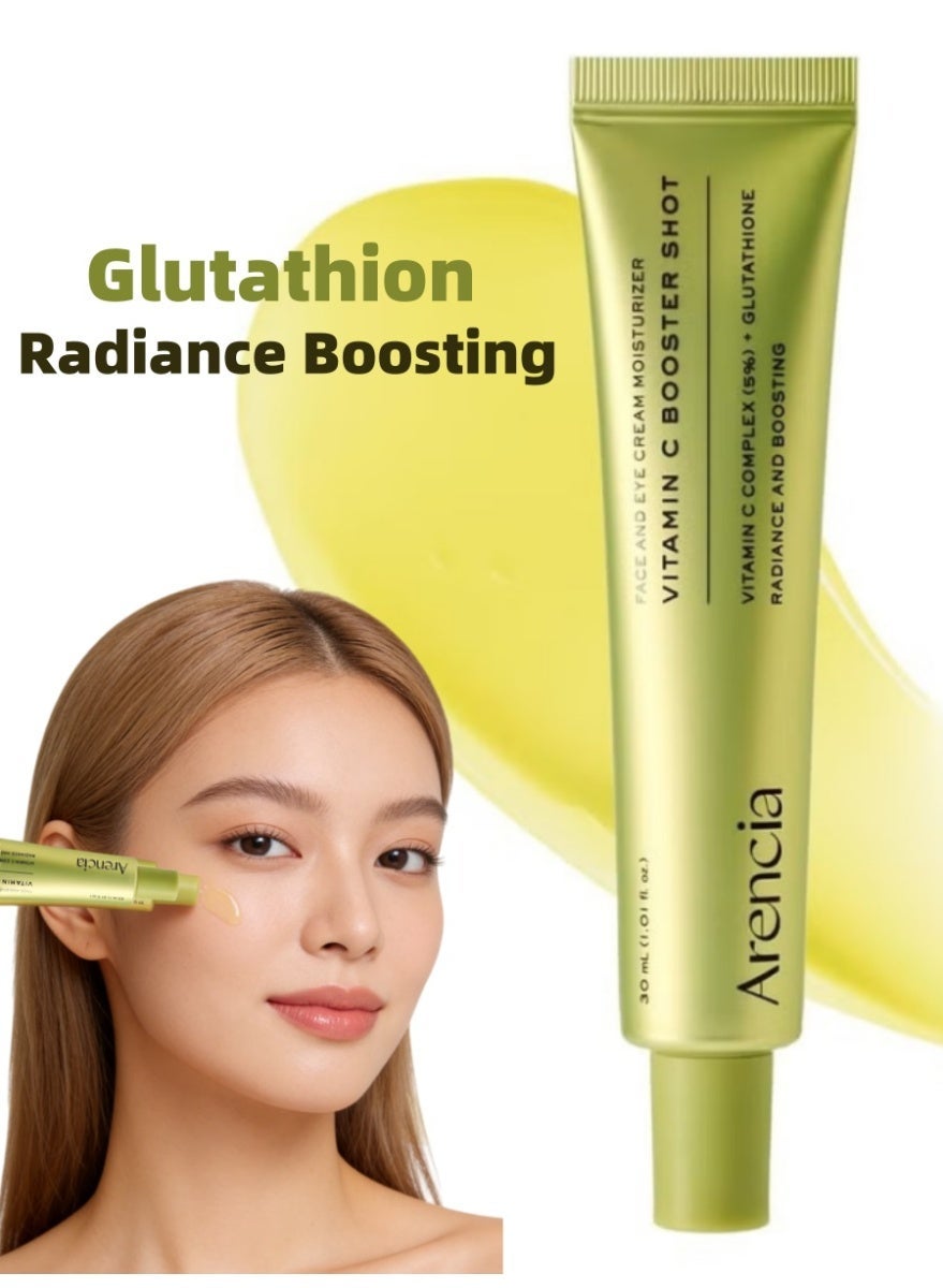 arencia Arencia Vitamin C Booster Shot Face and Eye Cream Moisturizer with Glutathione Radiance Boosting 30ml | Best Price KSA