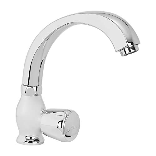 Hindware F330034CP Contessa Plus Sink Tap with Casted Swinging Spout (Deck Mounted), Brass with Chrome Finish - Image 1