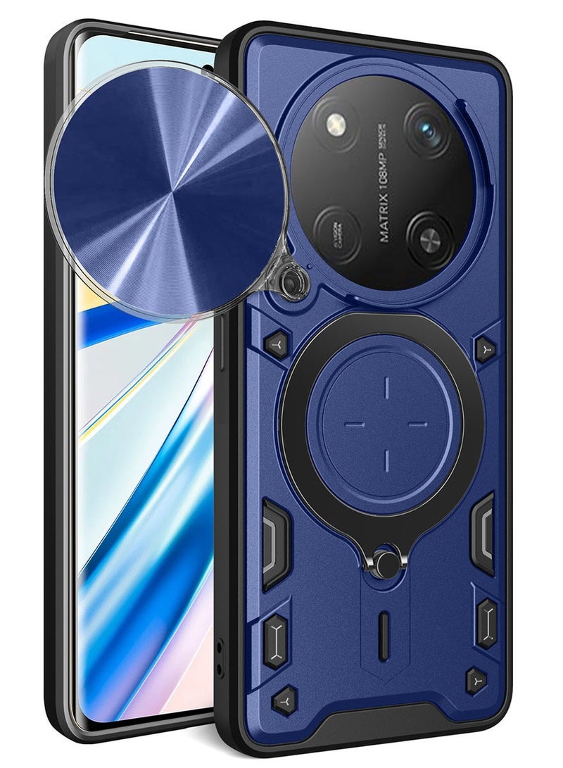 تنطبق على هونور x9c 5G الهاتف المحمول شل ، انزلاق نوع الكاميرا عدسة الغطاء ، خاتم المغناطيسي قوس حماية الهاتف المحمول شل ينطبق على هونور x9c 5G ، الأزرق