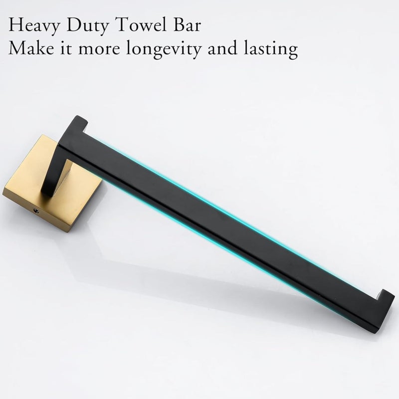 LUXIUR Towel Hanger for Wash Basin, Bathroom and Kitchen Sink Stand, 304 Grade Stainless Steel Towel Ring, Napkin Holder, Gold Black - Image 4