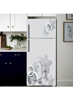 Bnezz Bnezz Self Adhesive Fridge Sticker SingleDouble Door Full Size 160x60 Cm Fridge Stickers Refrigerator Wall Stickers for Kitchen Decoration Sticker for Fridge Door SlateyFlower 