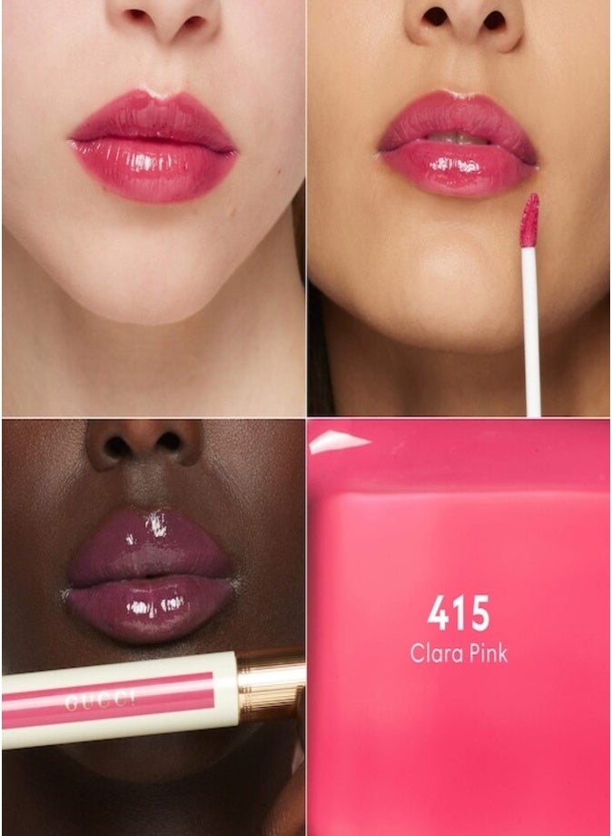 غوتشي مستحضر GUCCI Glow Oil-In-Water Tint (سعة 6.5 مل - درجة 415 - Clara Pink): أحمر شفاه سائل مرطب بلمسة لامعة وتألق مشرق. - Image 2