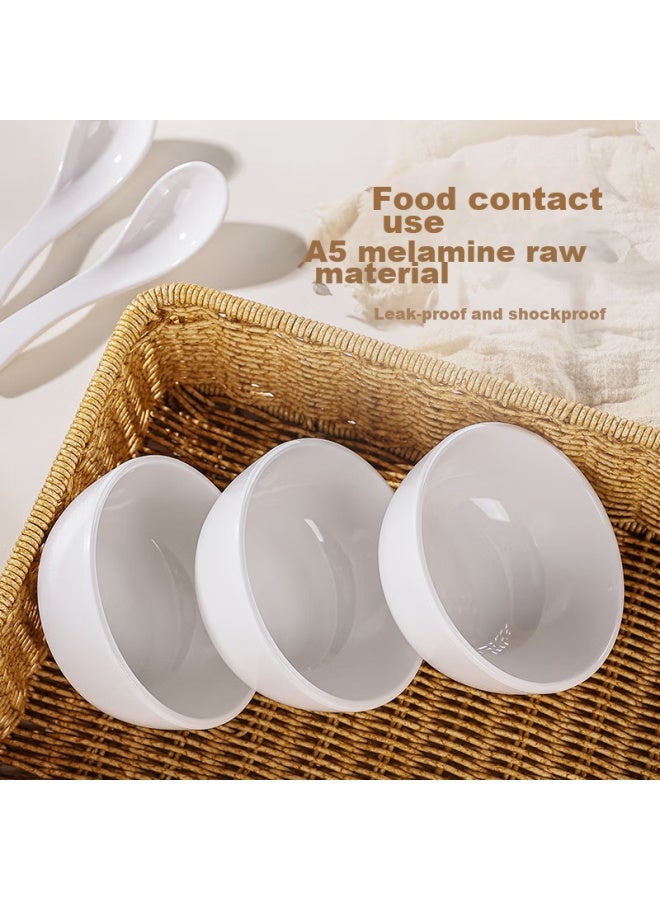 GRASEY Guangyi Commercial Melamine Soup Bowl Rice Bowl White 11cm Fast Food Canteen Serving Bowl 6-pack Gy8891 - Image 2