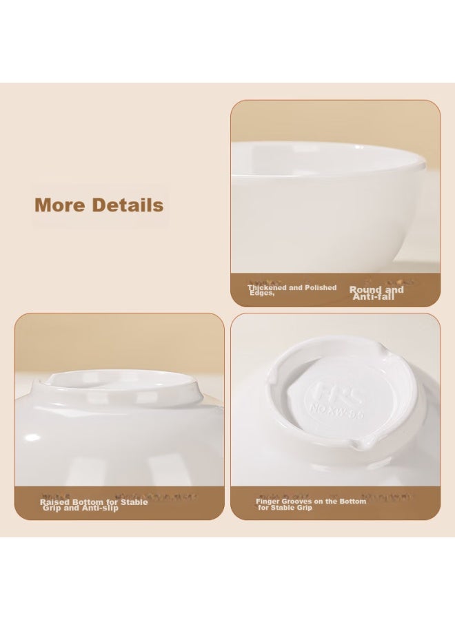GRASEY Guangyi Commercial Melamine Soup Bowl Rice Bowl White 11cm Fast Food Canteen Serving Bowl 6-pack Gy8891 - Image 5