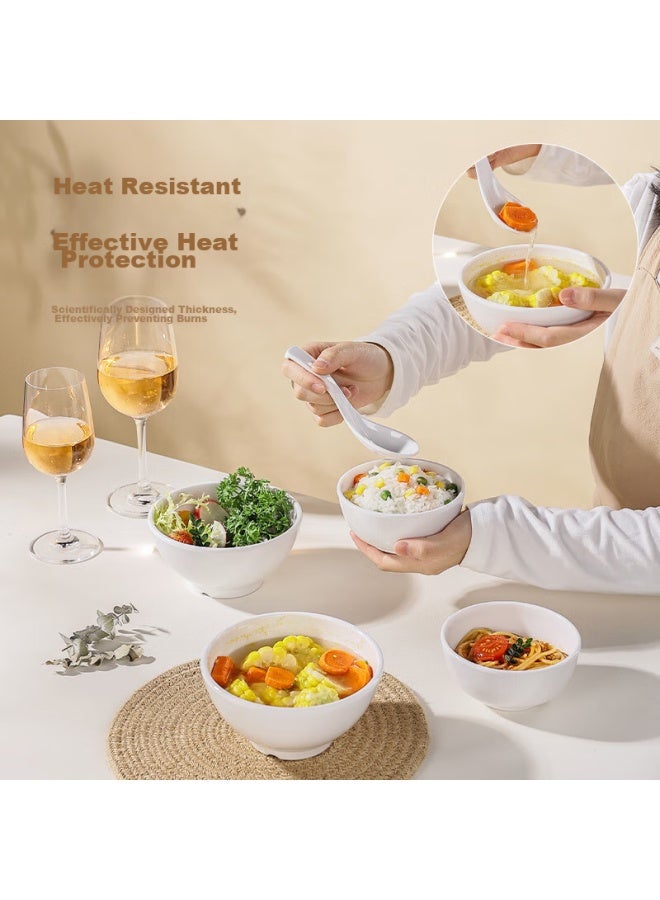 GRASEY Guangyi Commercial Melamine Soup Bowl Rice Bowl White 11cm Fast Food Canteen Serving Bowl 6-pack Gy8891 - Image 4