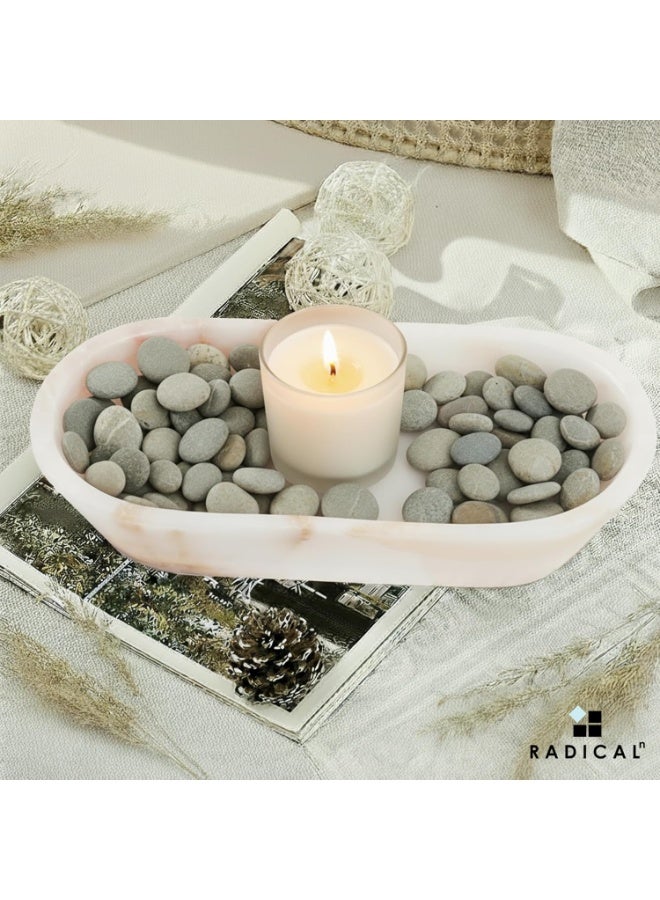 راديكالن وعاء عجين من الرخام الأبيض العقيقي | وعاء مزخرف يدويًا للمفتاح والفواكه، مقاس ١٠ بوصات، مناسب لتناول الطعام والمدخل - Image 4