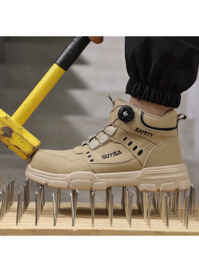 Men's steel-toe safety shoes, lightweight and comfortable, puncture-proof and slip-resistant, wear-resistant and durable, comfortable for long periods of standing, lightweight and breathable, work shoes that can also be worn as fashionable athletic shoes. - Image 4