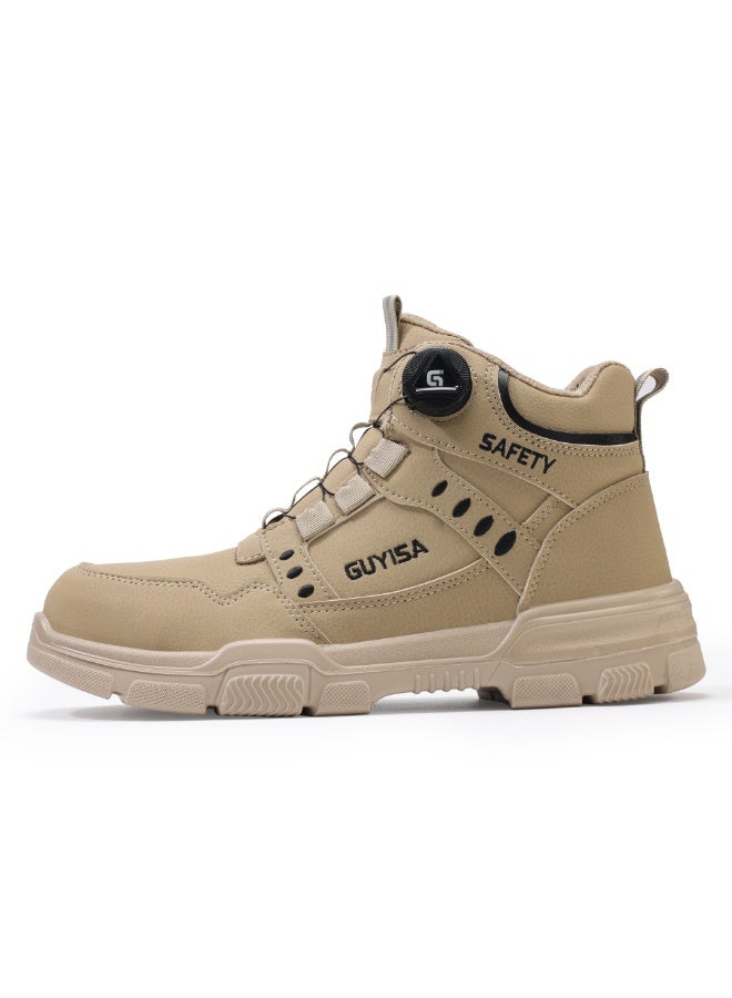 Men's steel-toe safety shoes, lightweight and comfortable, puncture-proof and slip-resistant, wear-resistant and durable, comfortable for long periods of standing, lightweight and breathable, work shoes that can also be worn as fashionable athletic shoes. - Image 1