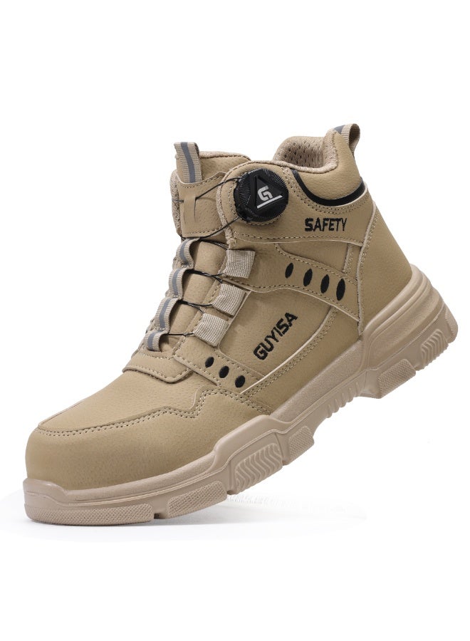 Men's steel-toe safety shoes, lightweight and comfortable, puncture-proof and slip-resistant, wear-resistant and durable, comfortable for long periods of standing, lightweight and breathable, work shoes that can also be worn as fashionable athletic shoes. - Image 2