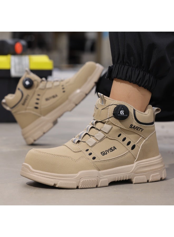 Men's steel-toe safety shoes, lightweight and comfortable, puncture-proof and slip-resistant, wear-resistant and durable, comfortable for long periods of standing, lightweight and breathable, work shoes that can also be worn as fashionable athletic shoes. - Image 3