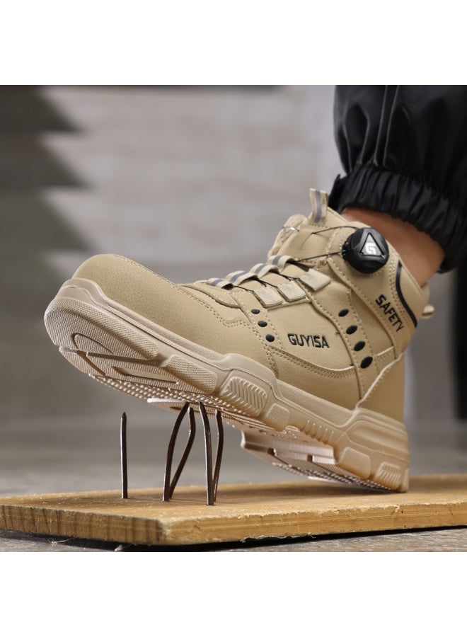 Men's steel-toe safety shoes, lightweight and comfortable, puncture-proof and slip-resistant, wear-resistant and durable, comfortable for long periods of standing, lightweight and breathable, work shoes that can also be worn as fashionable athletic shoes. - Image 5