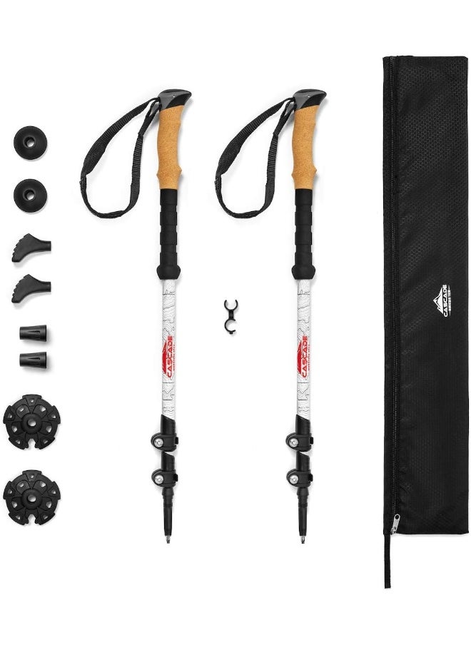 Cascade Mountain Tech Cascade Mountain Tech Trekking Poles - Carbon Fiber Walking or Hiking Sticks with Quick Adjustable Locks  - Image 2