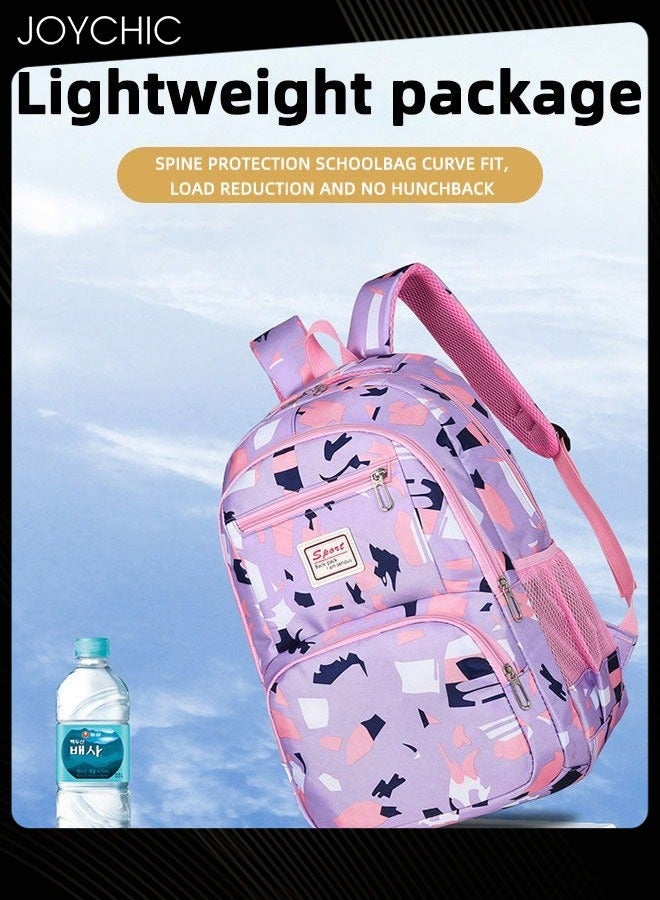 Joychic 3-Piece Nylon Water Resistant Travel Daypack Brief Durable Large Capacity School Backpack Set with Front Pocket for Middle High Students - Image 2