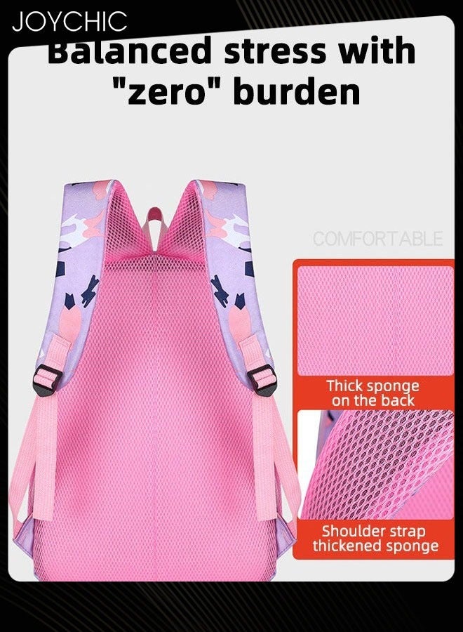 Joychic 3-Piece Nylon Water Resistant Travel Daypack Brief Durable Large Capacity School Backpack Set with Front Pocket for Middle High Students - Image 3