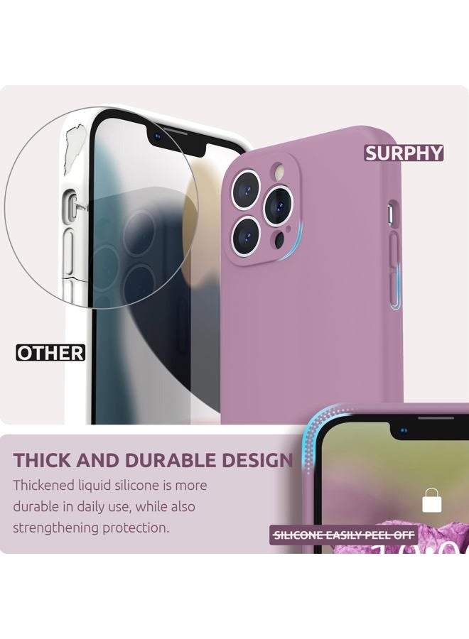SURPHY Compatible with iPhone 13 Pro Max Case with Screen Protector, (Camera Protection + Soft Microfiber Lining) Liquid Silicone Phone Case 6.7 inch 2021, Lilac Purple - Image 4
