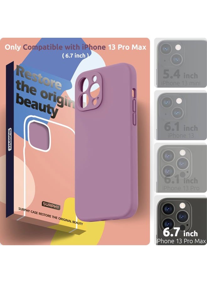 SURPHY Compatible with iPhone 13 Pro Max Case with Screen Protector, (Camera Protection + Soft Microfiber Lining) Liquid Silicone Phone Case 6.7 inch 2021, Lilac Purple - Image 2