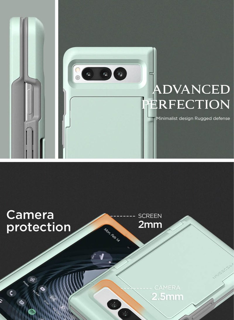 VRS Design Terra Guard Modern Go Google Pixel Fold Case Cover Wallet with Hinge Protection & 2 Card Storage - Marine Green - Image 5